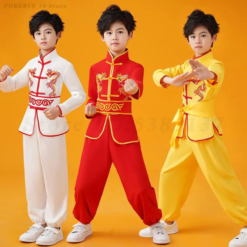 Детская одежда для выступлений на сцене боевых искусств, китайская традиционная униформа для ушу, кунг-фу, детский костюм тай-чи для мальчиков и девочек