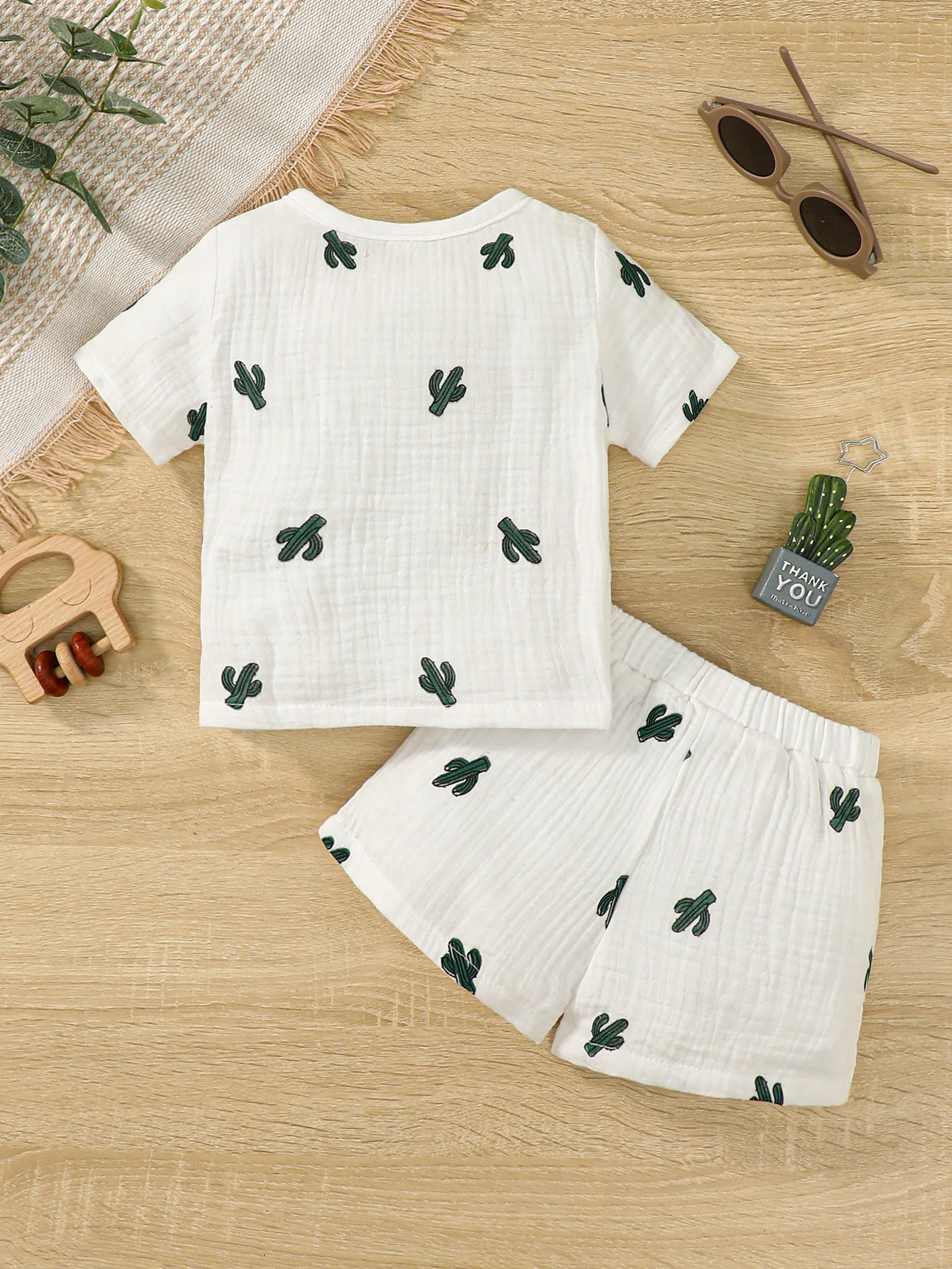 2PCS Infant Baby Boy Girl Clothes Set Toddler Boy Short Sleeves Print T-shirt+Shorts Summer Casual Outfit for Kids Boy 0-3 Years