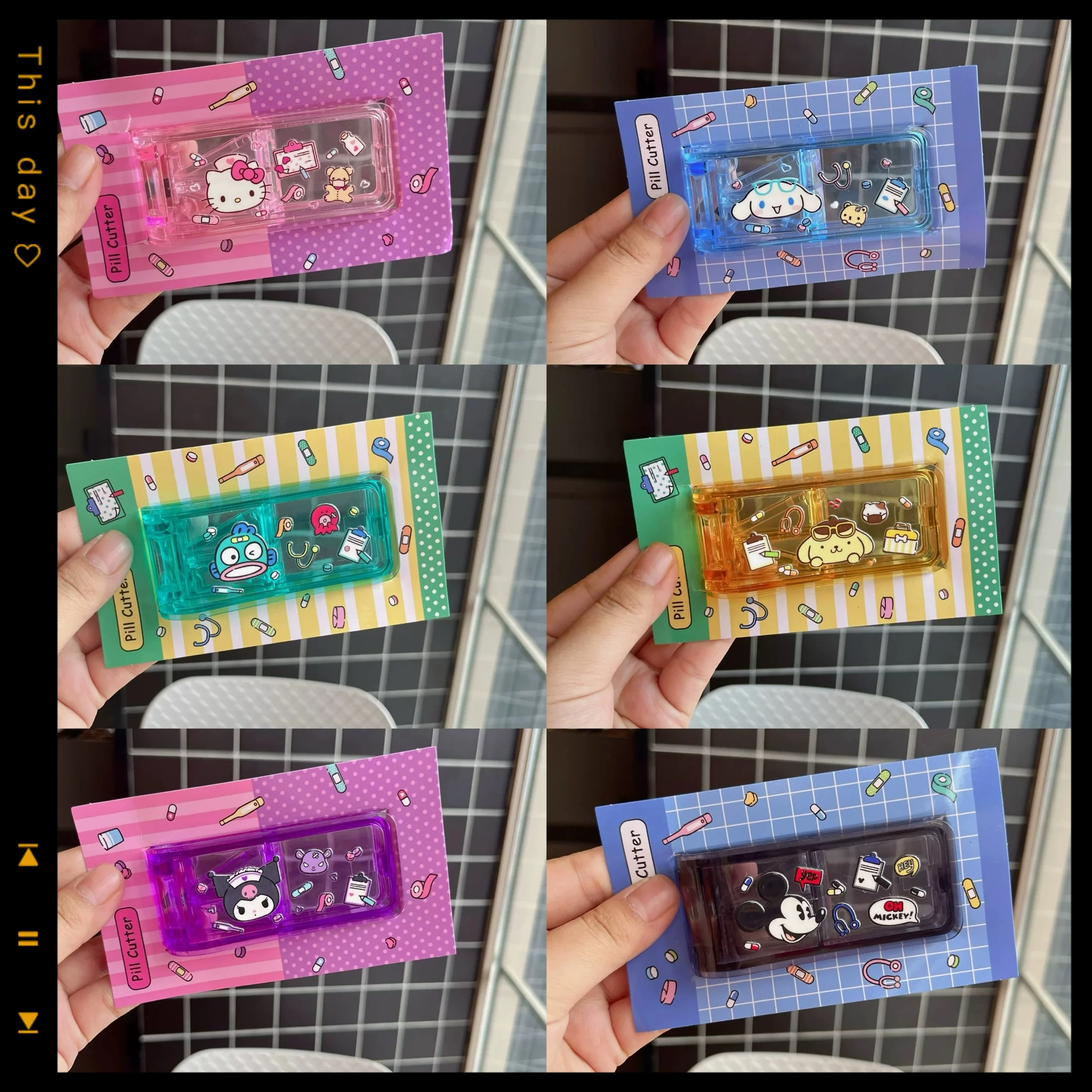 Kawaii sanrio cartoon animation peripheral kuromi hello kitty my melody medicine box multifunctional medicine storage box