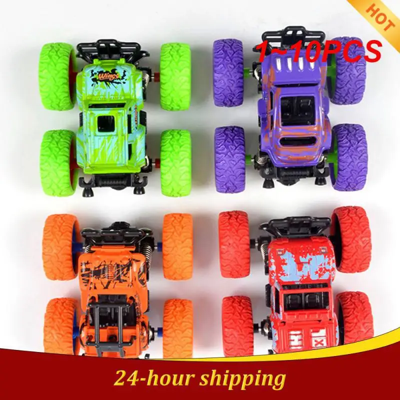 1~10PCS Toys Car Four-wheel Drive off-road Vehicle Stunt Dump Car Inertia Car Boy Toy Car Pull Back car for Children toys