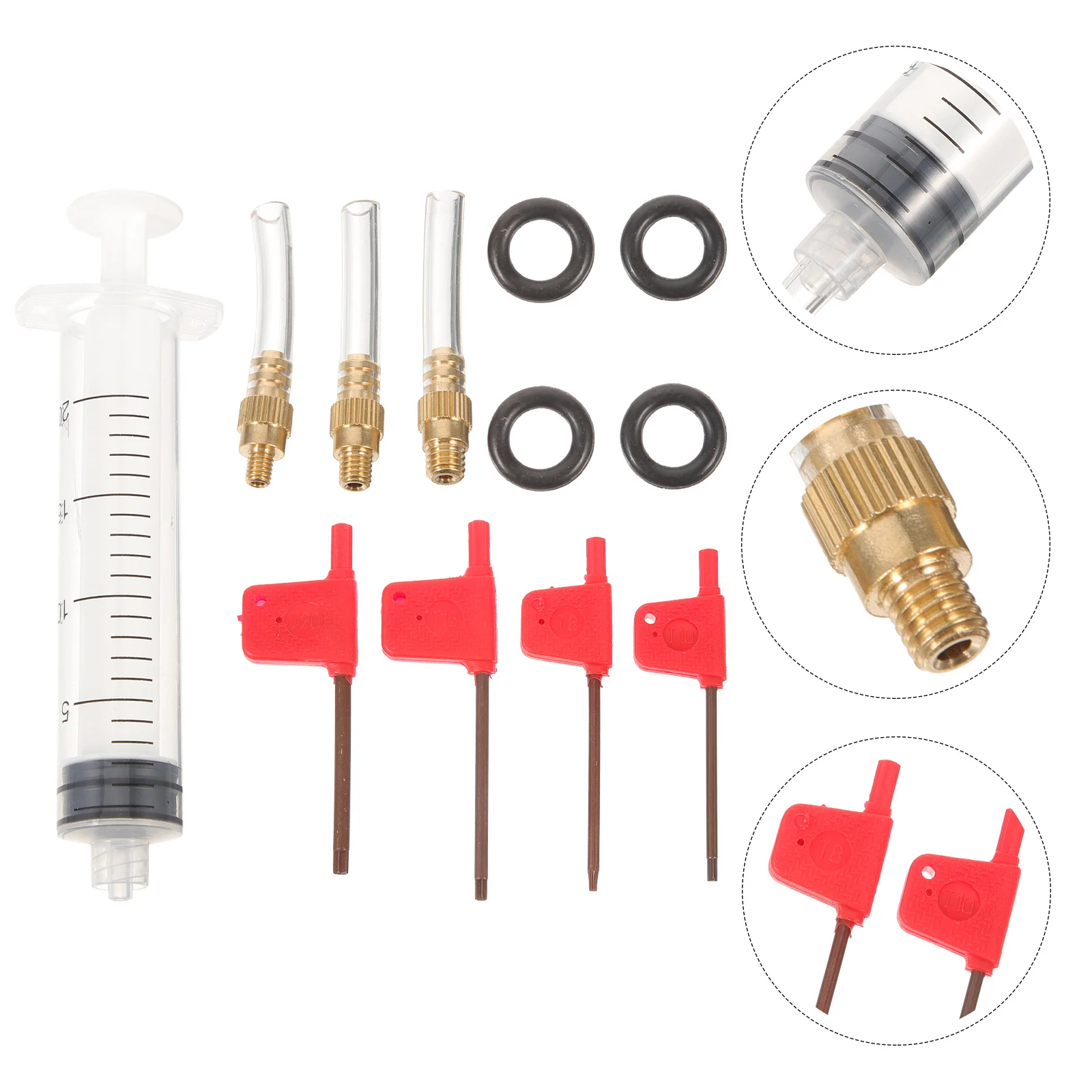

Brake Repair Tool Bike Bleed Kit Bleeder Tube Brakes Oil Head Bicycle Metal for