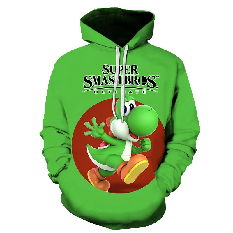 

Disney children's cartoon Mario 3D printed hooded sweatshirt men and women outdoor sports travel simple long-sleeved top