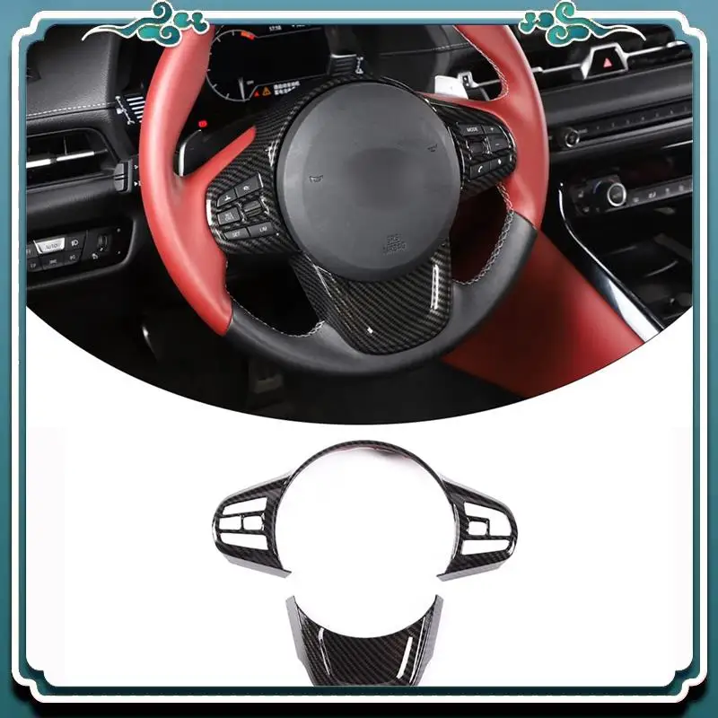 

ABTU-для Toyota Supra GR A90 A91 2019-2022 автомобильный чехол на руль, защитная панель, наклейка на рамку, АБС-пластик из углеродного волокна