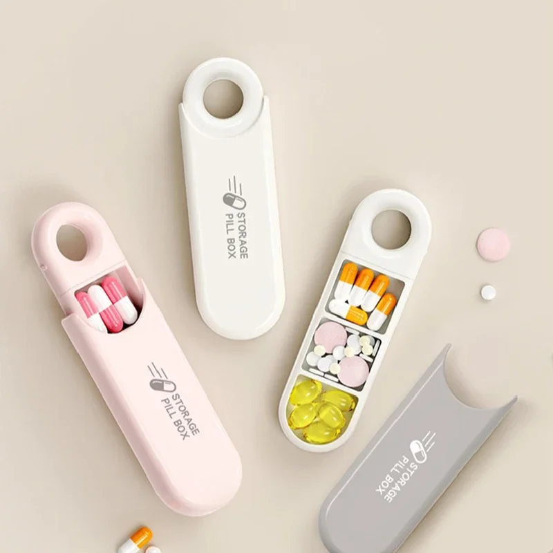 محرك أقراص USB صغير محمول على شكل صندوق حبوب منع الحمل - منظم تخزين الأدوية لجرعات السهرة الصباحية بعد الظهر - حجم مريح للسفر