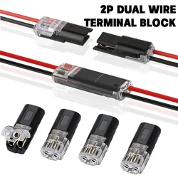 2 Pin 2 Way Plug Waterproof Electrical Connector Pluggable LED Wire Connector Universal Compact Wire Terminal for Car Wire Cable