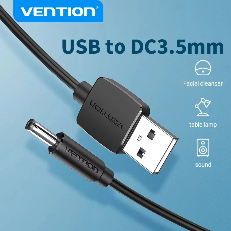 

Vention USB-DC 3,5 мм Зарядный кабель USB A «папа» на разъем 3,5 Jack 5 В Адаптер зарядного устройства для USB-концентратора Кабель питания