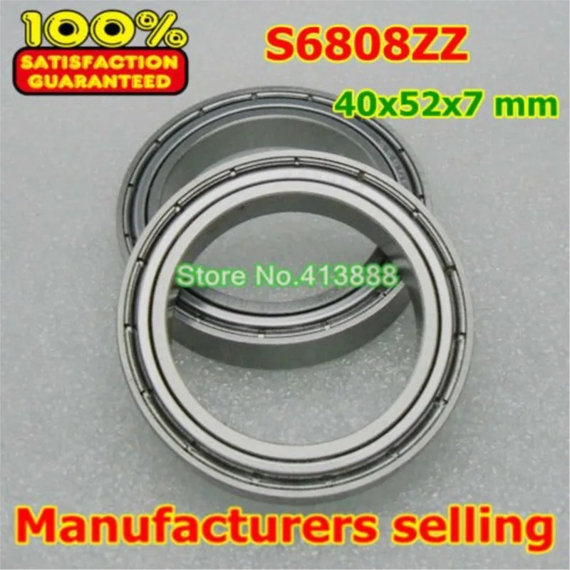 NBZH bearing(1pcs) SUS440C Environmental Corrosion Resistant Stainless Steel Deep Groove Ball Bearings S6808ZZ 40*52*7 Mm