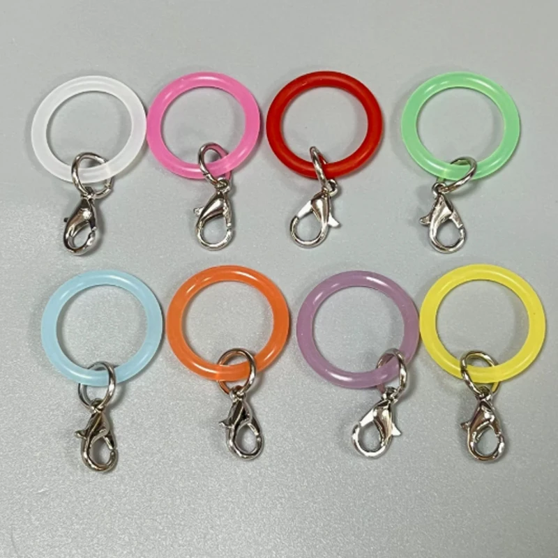 Transparente Silikon-O-förmige Schlüsselanhänger mit Karabinerverschluss, O-Ring-Schlaufe, DIY-Taschenanhänger, Schlüsselanhänger, Schmuckherstellungszubehör – Detail 10