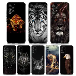 Animal Lion Wolf Case For Samsung Galaxy A55 A35 A06 A52 5G A53 A72 A53 A15 A51 A33 A32 A22 A23 Cover Eagle Tiger Jaguar Panther