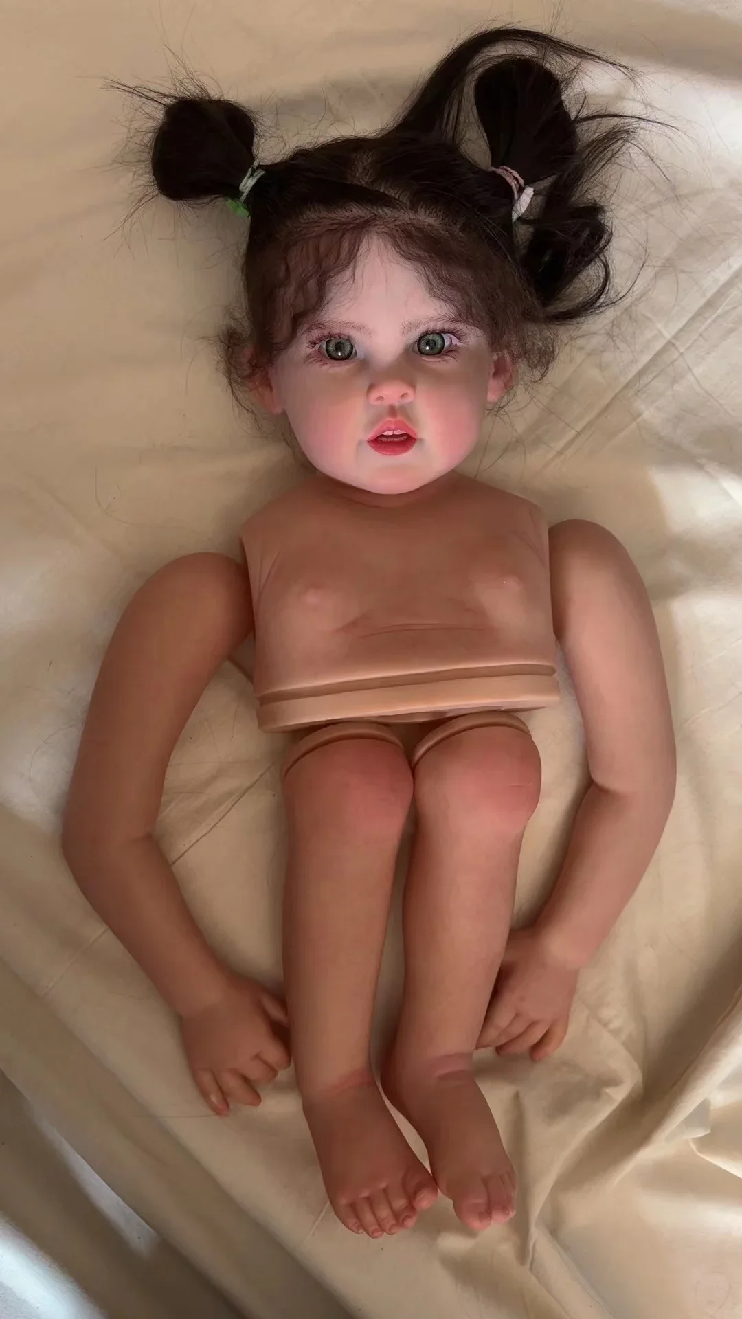 Customized 32inch Reborn Baby Doll Cressida With Hand-Rooted Hair DIY Part