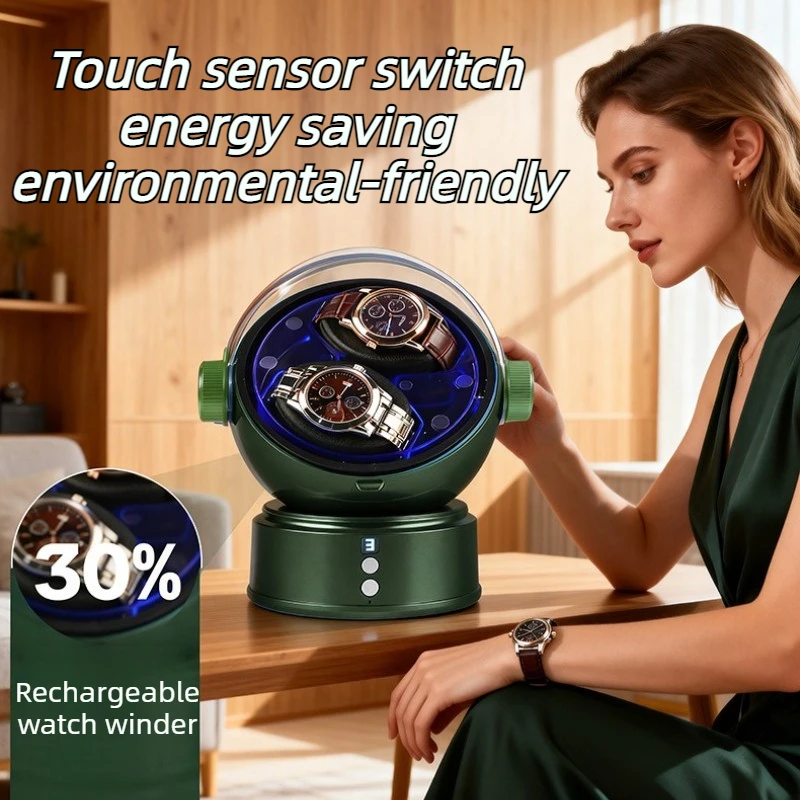 2 Slots Watch Winder Automatic Movement Watch Winders Rotating Mechanical Watches Storage Box Luxury Winding Charge Watches Case