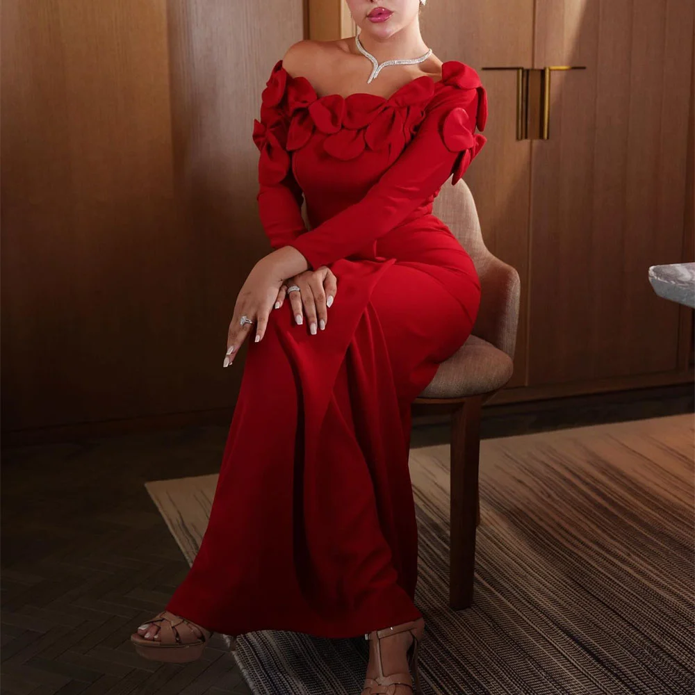 ROYET-Robe de Soirée Sirène Sans Bretelles à Manches sulf, Tenue Classique, Élégante et Personnalisée, Longueur Rincée, Nouvelle Collection 2025