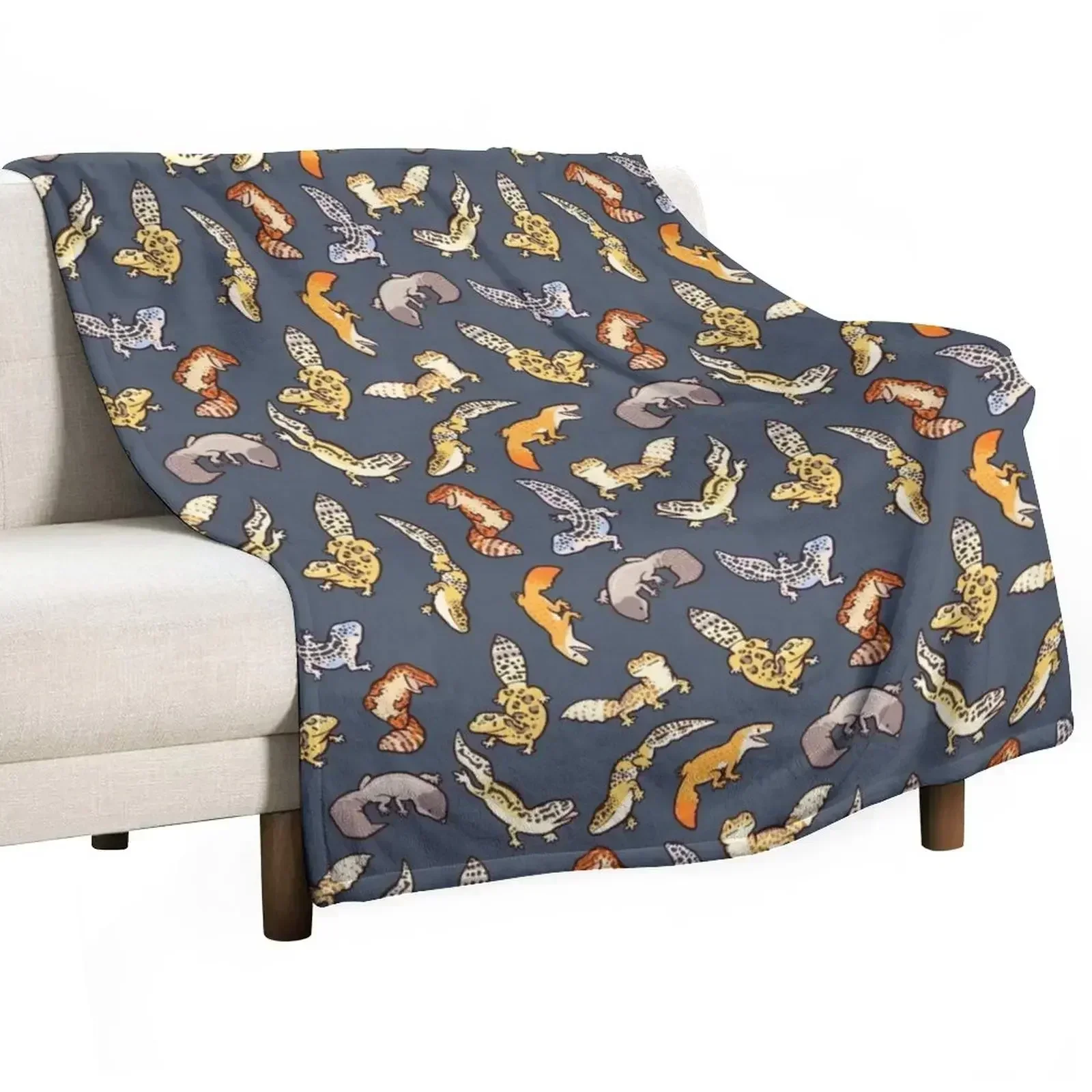 chub geckos in dark grey Throw Blanket Tourist Picnic Thins Soft Plaid For Baby Fashion Sofas Blankets