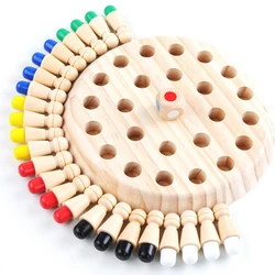 Wooden Memory Chess Board Color Memory Matching Brain Teasers Game Learning Activities Educational Montessori Toys for Kids Gift
