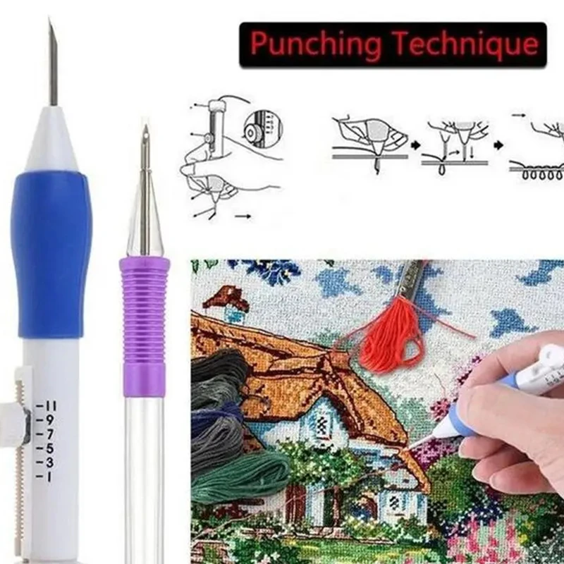 7-Piece Embroidery Punch Needle Sewing Tool Set for Hand Knitting And Sewing Magic Embroidery Punch Needle Kit Sealing Tools - view 5