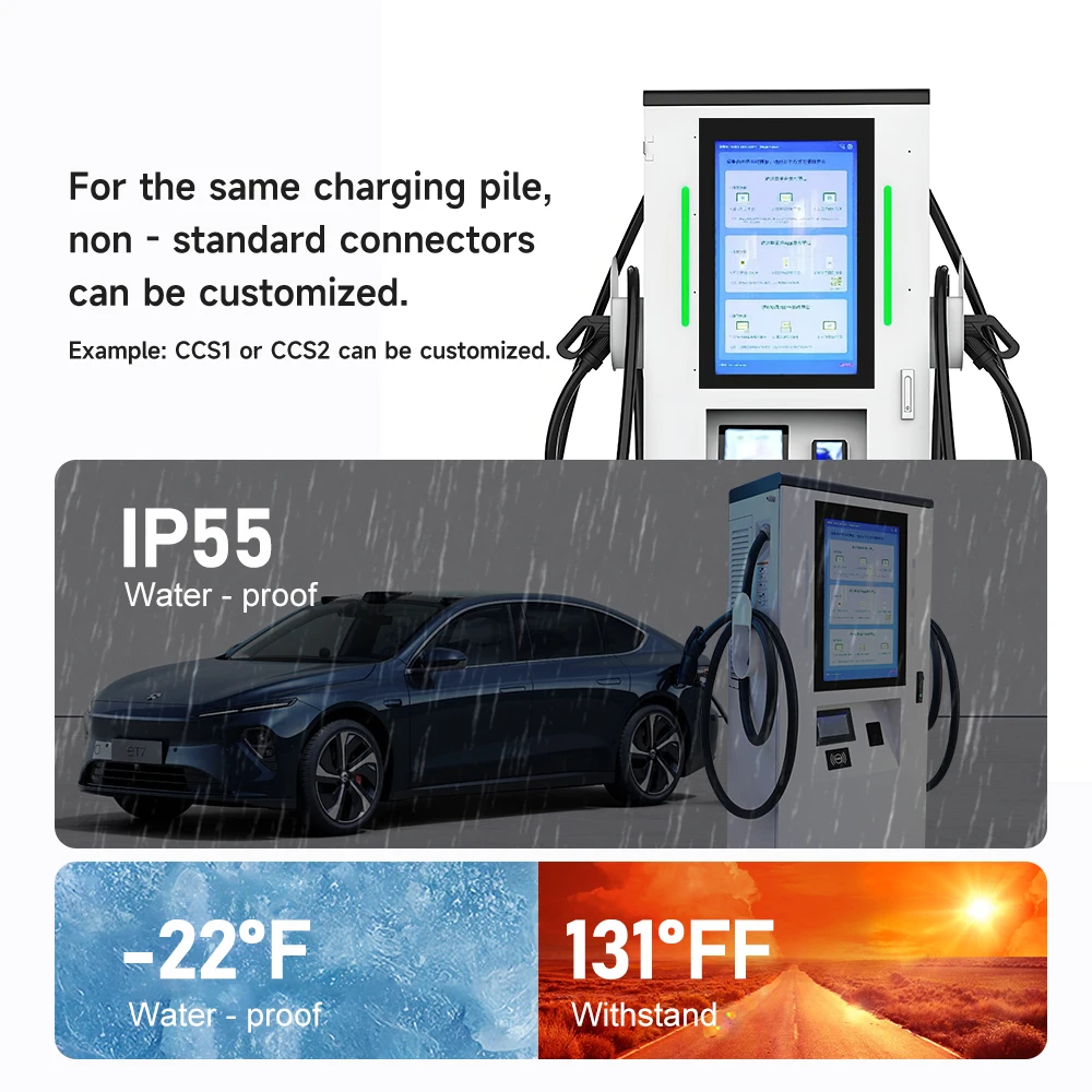 Advertising Screen DC EV Charger 160KW CCS2 EV DC Charging Pile Electric Vehicle Car Charger