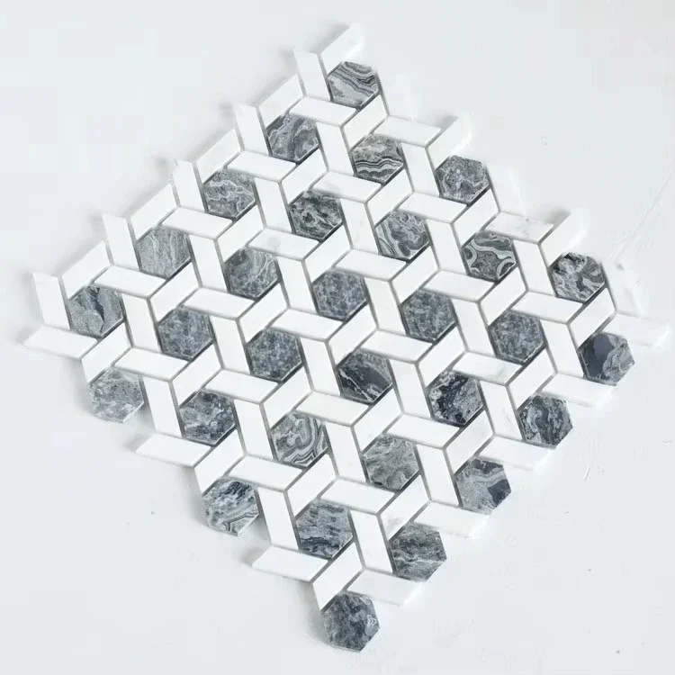 

Luxury Villa Hexagonal Imported Marble Stone Mosaic Tiles High End for Bathroom Kitchen Floor And Wall Decor