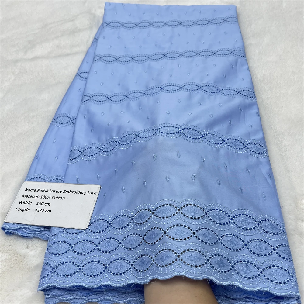 

2026 High Quality New African Cotton Lace Fabric in Switzerland Nigerian Swiss Voile Lace Women Dresses Material for Sew