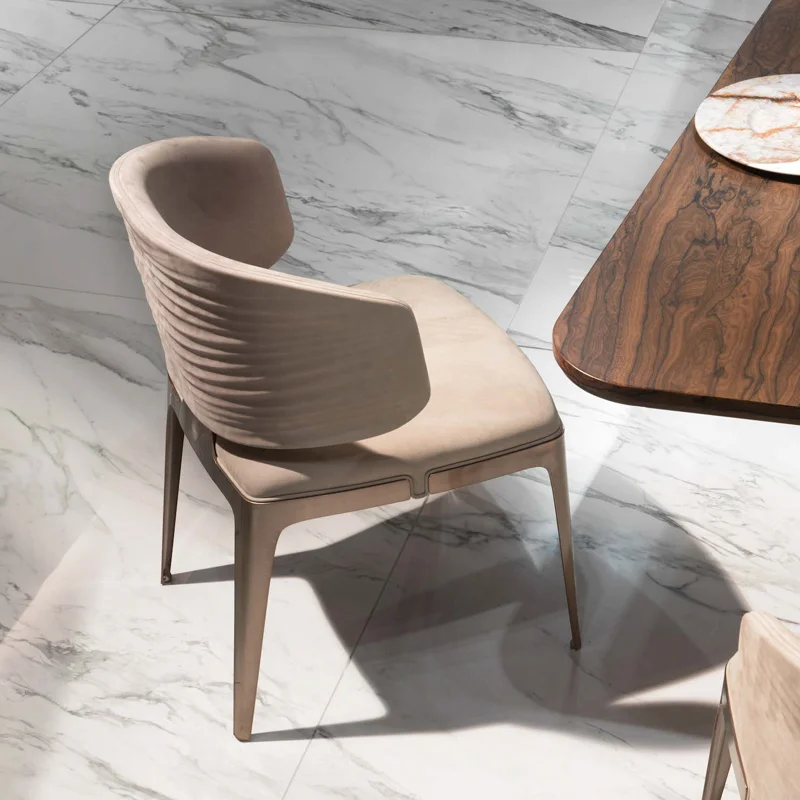 Luxurious Modern Dining Room Chair With Metal Frame Upholstered Leather Backrest For Home Apartment Hotels Restaurants Furniture