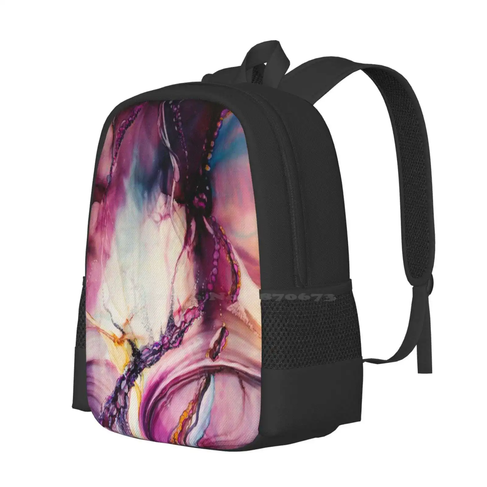 Mochila Paixão Roxa para Estudante, Escola, Laptop, Bolsa de Viagem, Abstrato Roxo Sherry Telle Dreamscape, Notebook Books, Ink Tablet Cases