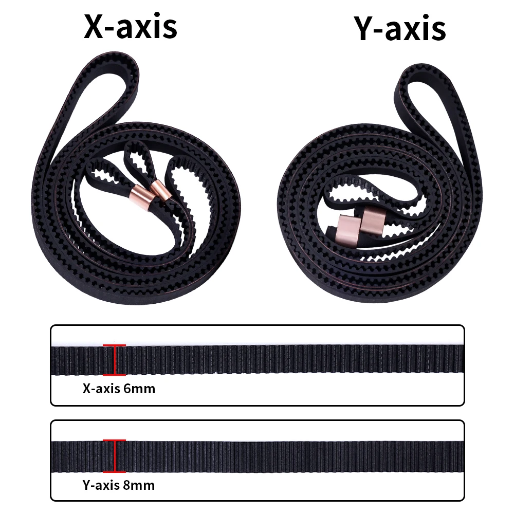 1Pc/Set For Anycubic Kobra 2 Max X+Y Axis Open Timing Belt With Copper Buckle For Anycubic 3D Printer Part