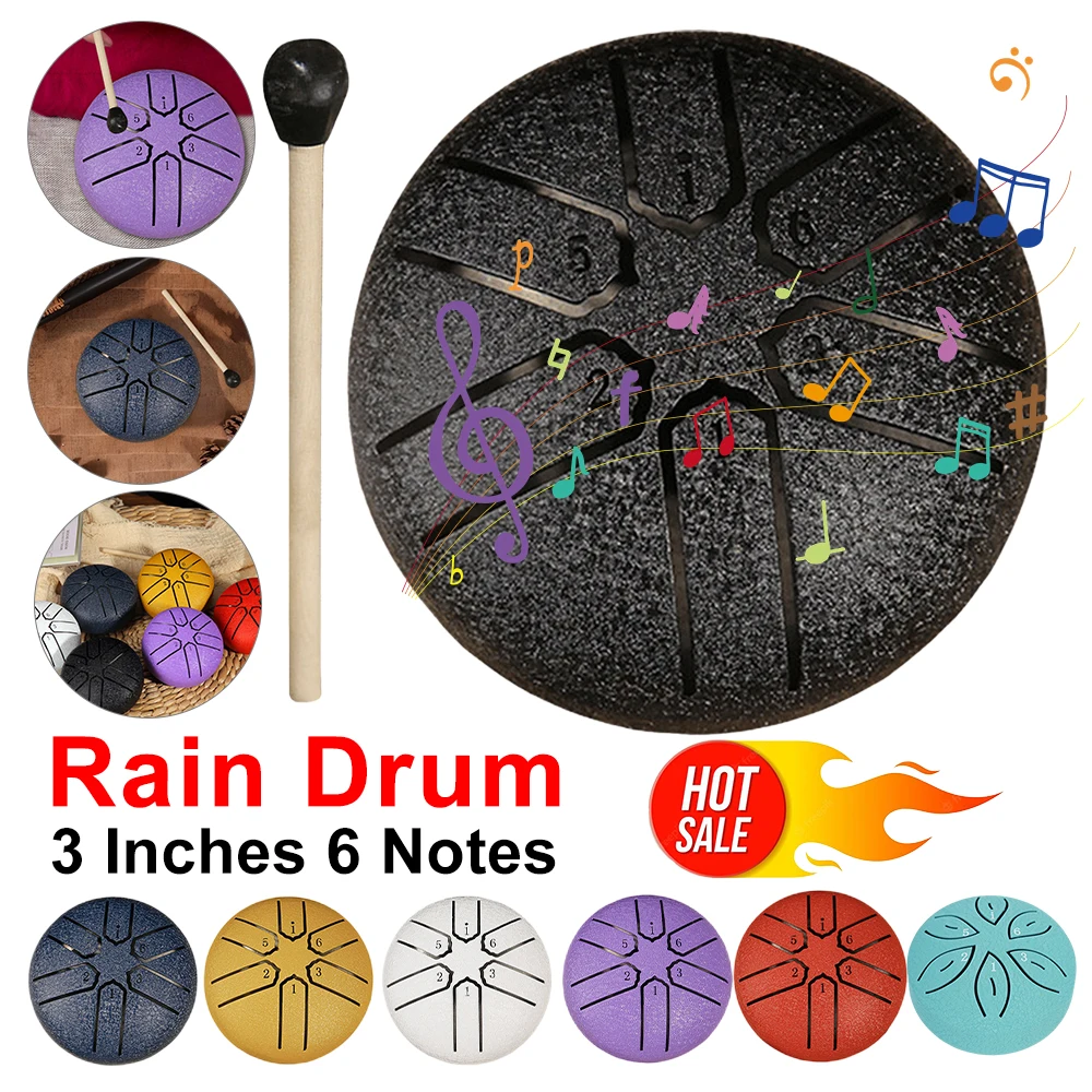 Rain Drum 3 Inches 6 Notes Hollow Drum Music Drum Ethereal Drum Yoga Meditation Drum Percussion Instruments Outside Rain Drum