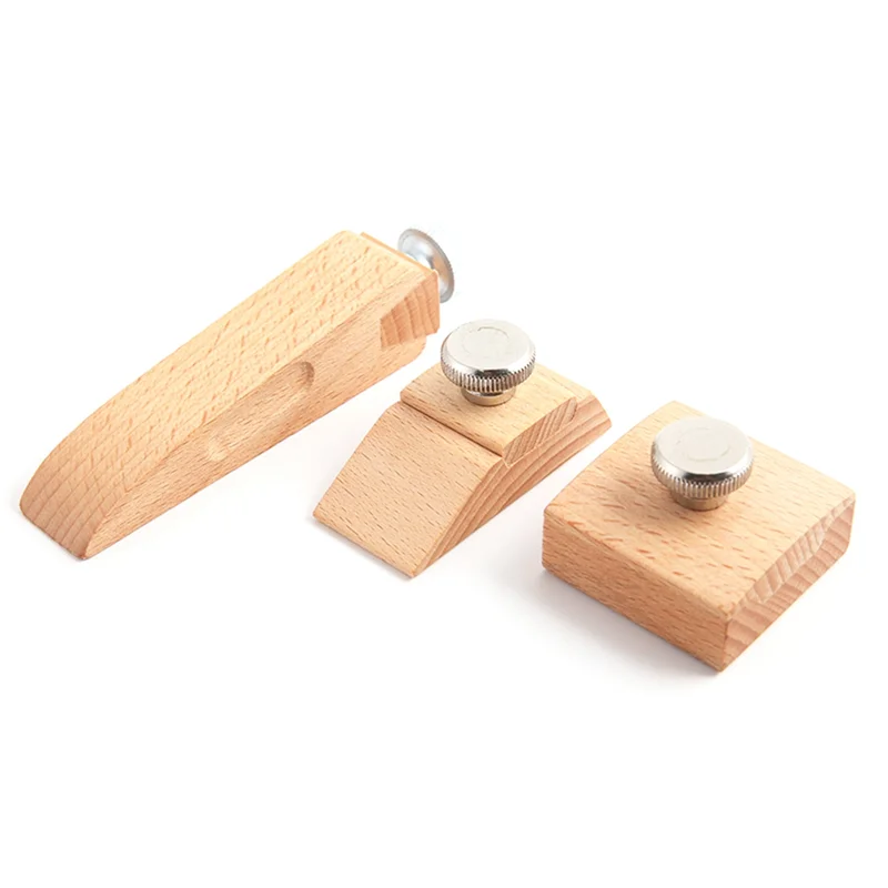 ABRN 3Pcs Wooden Sandpaper Block Set Square Bevel Wedge Hand Sanding Block Handmade Leather Edge Grinding Polishing Tool