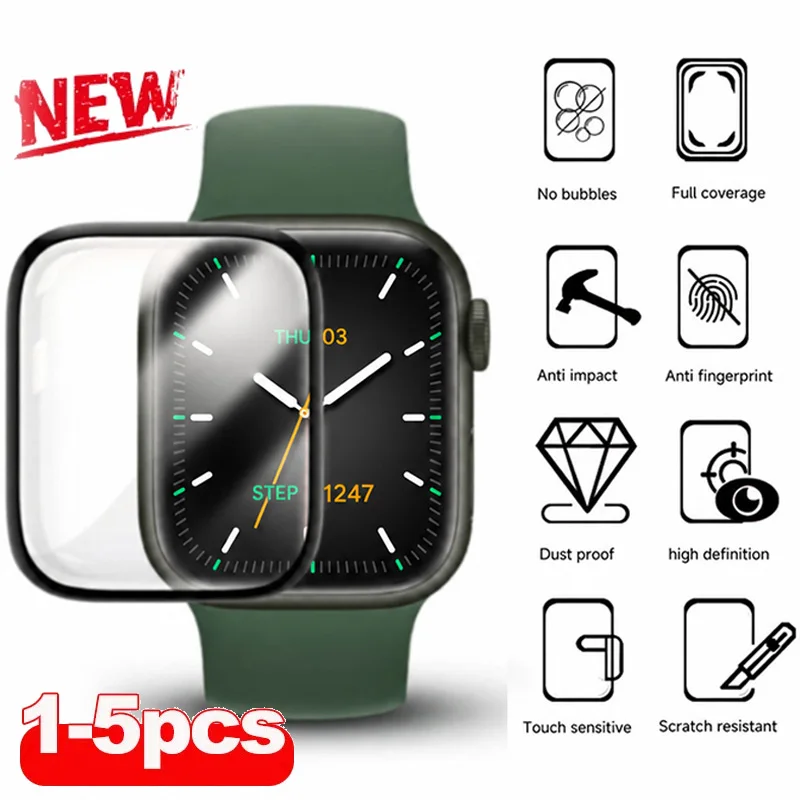 Full Curved Screen Protector Film For iWatch Series 12 11 10 42mm/46mm SE 7 6 8 9 44mm 40 45mm 41mm 38 Ultra 4/3/2/1 49mm