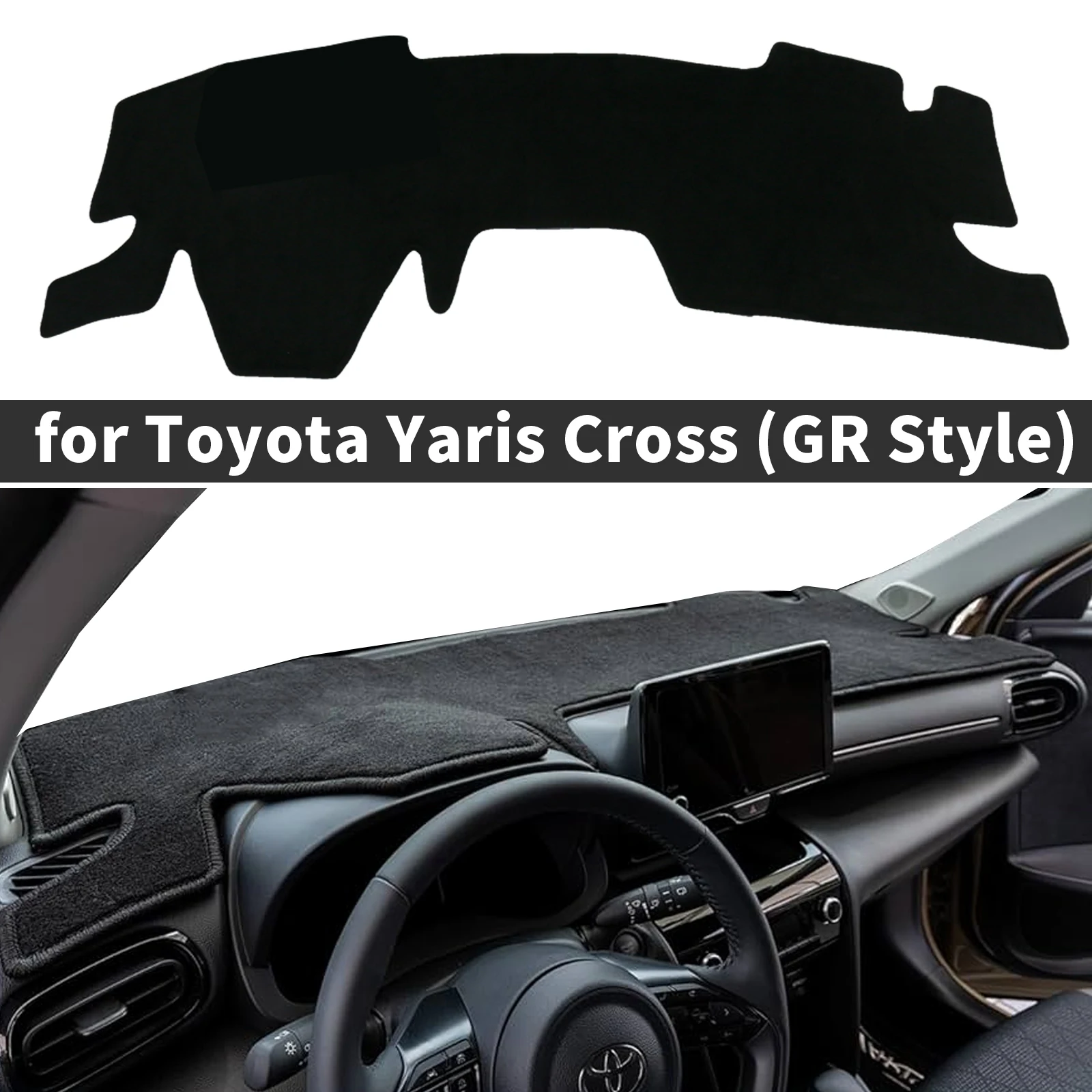 for Toyota Yaris Cross 2021-2024 GR Car Dashmat Dashboard Cover Pad DashMat Sunshade Protective Carpet Accessories