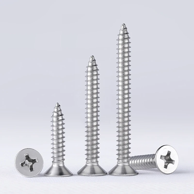 304 Stainless Steel Phillips Self Tapping Screw Cross Conuntersunk Flat Head Carbon Steel Electronic Drywall Screws Woodworking