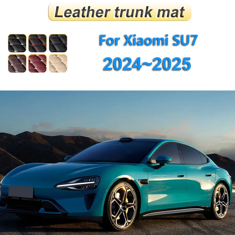 For Xiaomi SU7 2024 2025 Leather Car Rear Trunk Mats Storage Liner Rug Boot Carpet Pad Anti-Slip Protection Interior Accessories view 2