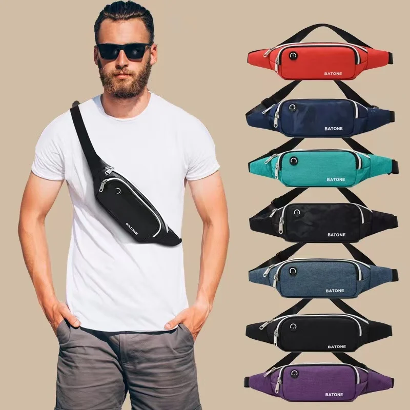 Mens Sports Casual Canvas Waist Packs Casual Canvas Crossbody Bag On Shoulder Travel Sling Bag Messenger Pack Chest Bag Purse