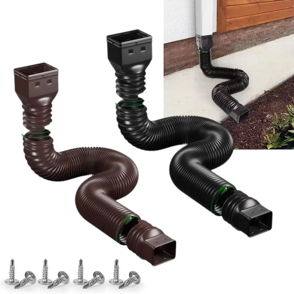 Flexible PE Downspout Extender Durable Extendable Drainage Extension Pipe Weather-Resistant Freeze-Proof Rain Gutter Extension