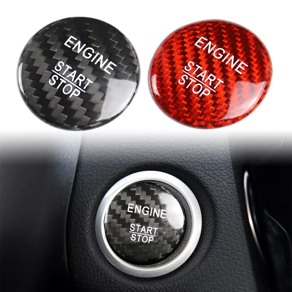 Carbon Fiber ABS Auto Motor Start Stop Taste Abdeckung Dekor Für Mercedes A B C E GLE GLC CLA Klasse mit Keyless-GO druckknopf