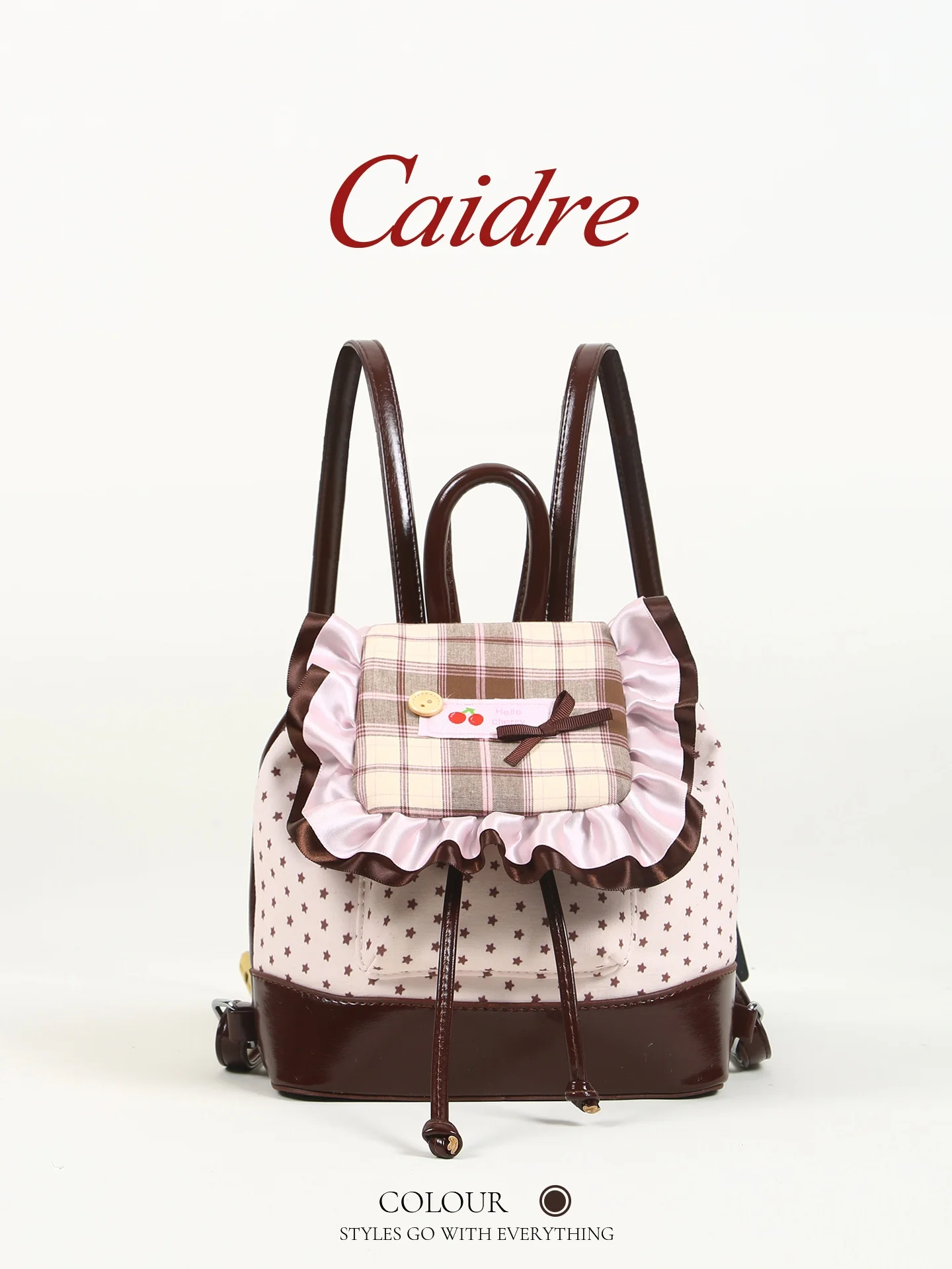 

Caidre Korean Sle Star Polka Dot Dual oulder Bag Cute Student Bapa Birthday Gift for Women Travel Small Bapa