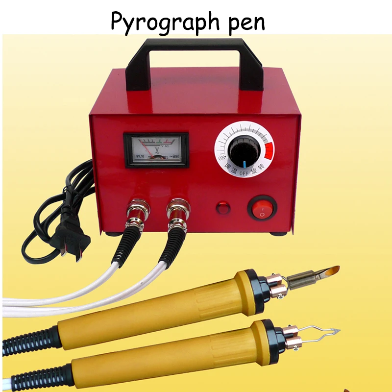 Professional Electrocautery Pen Pyrograph Machine Wooden Plate Heat Transfer Brochure Tool For Gourd,Plank,Leather,Bark