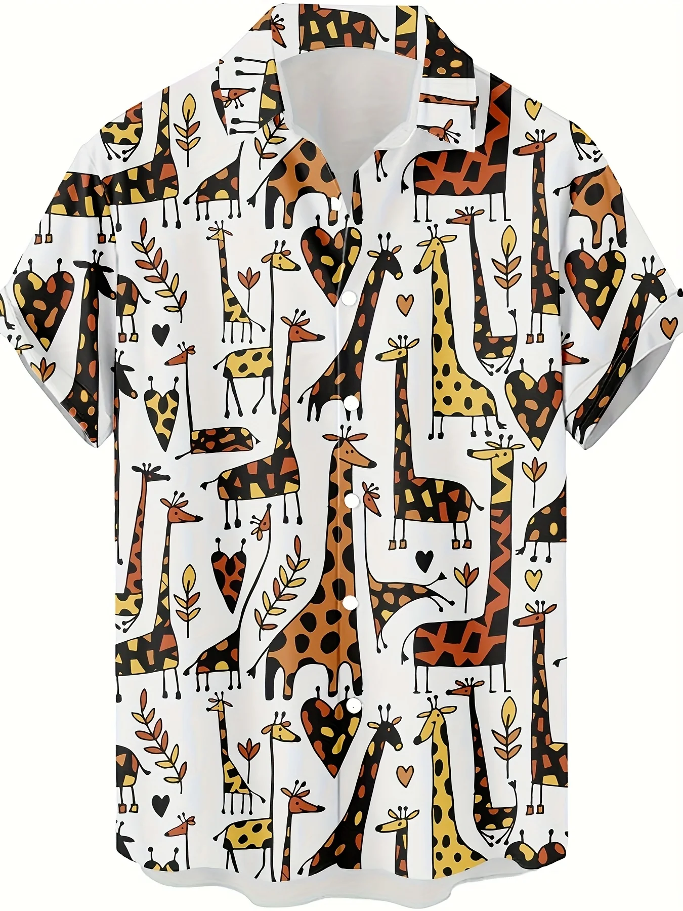 Hawaii Vacation Giraffe Good Looking Variety Pattern Short Sleeve Shirt men's Colorful Tops men's 2026