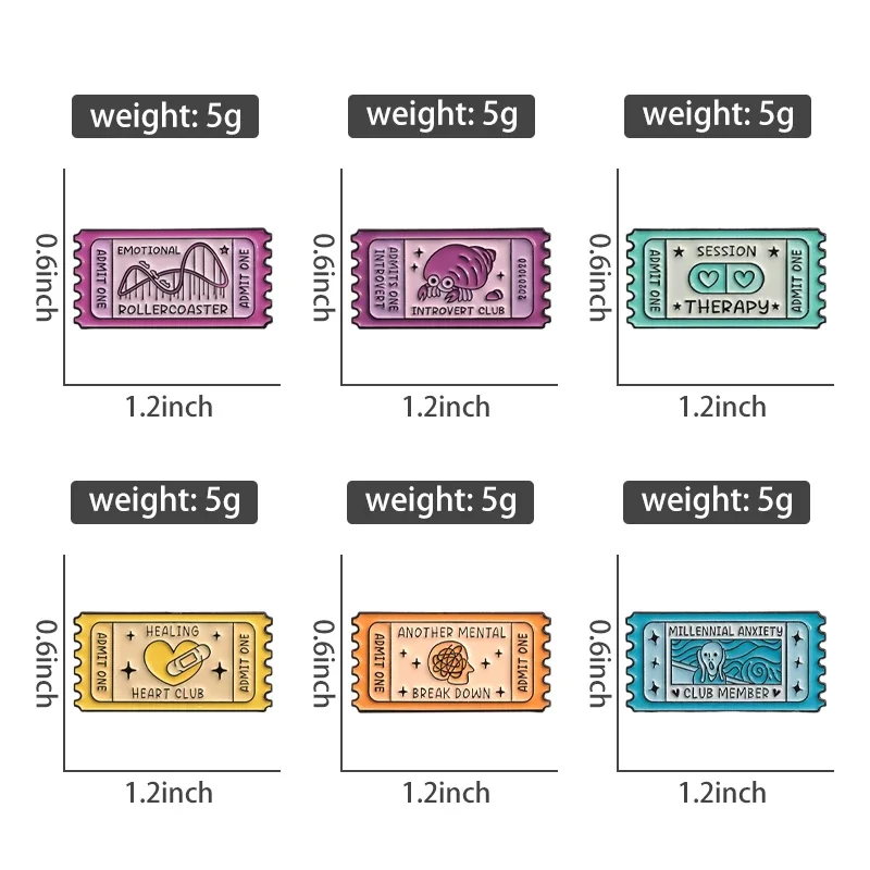 Mental Health Stamp Notes Enamel Pins Custom Anxiety Introvert Collection Healing Heart Club Brooches Lapel Badges Jewelry Gift