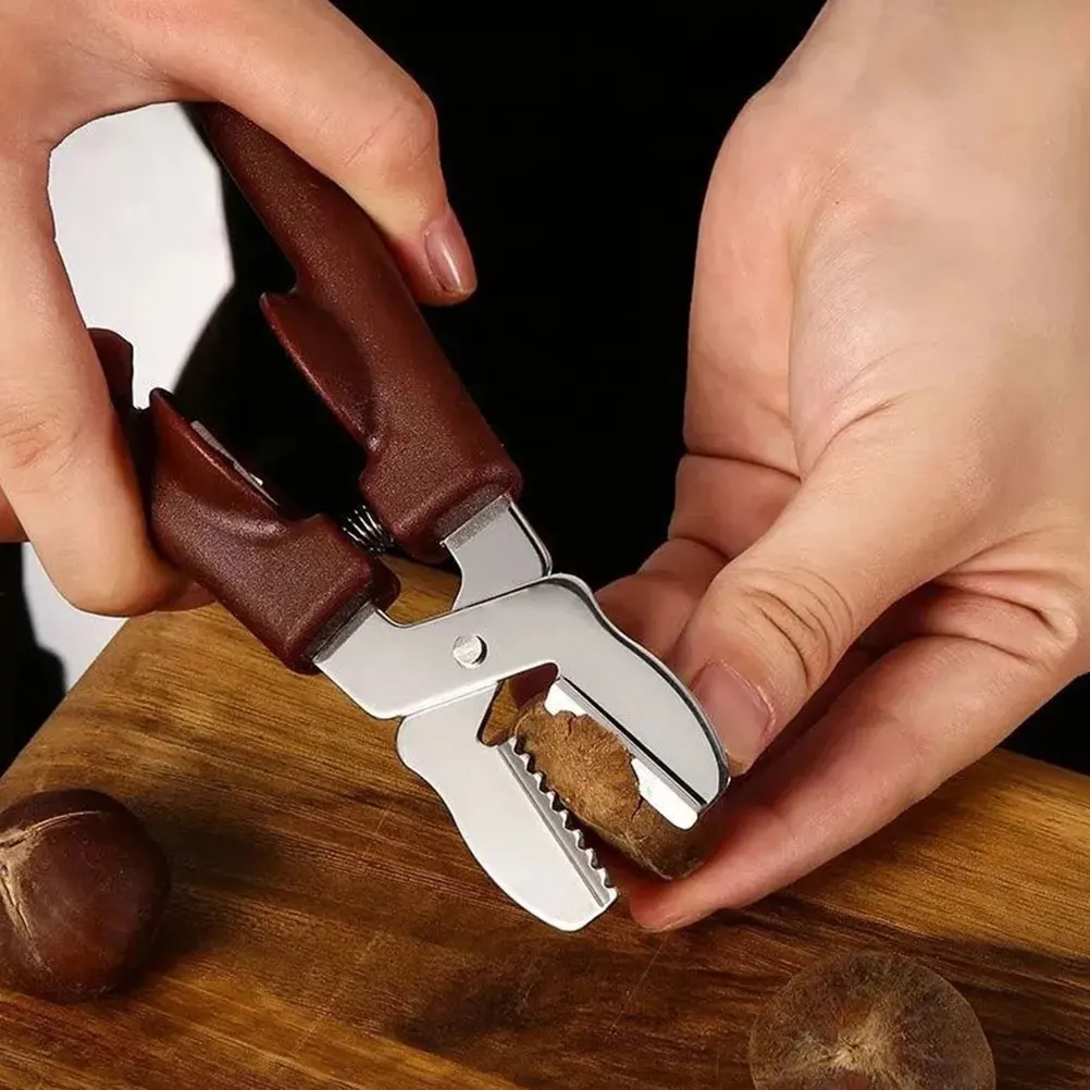 

Chestnut Opener Cracker Peeling Tool Walnut Clip Cross Sheller Shucker Stainless Steel Metal Kitchen Gadgets Fruit Tools