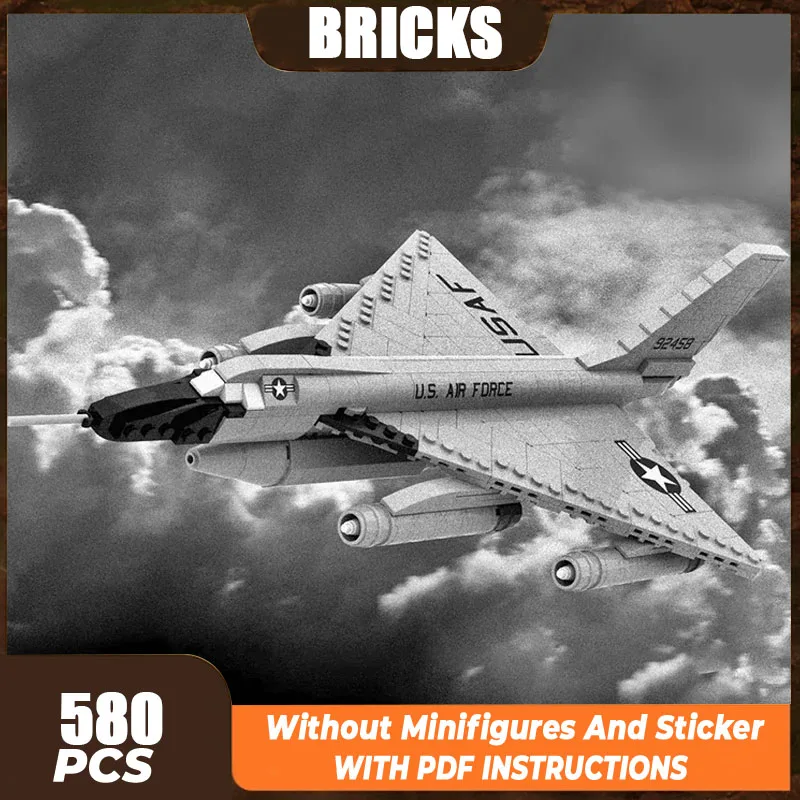 Military Fighter Model Moc Building Bricks 1: 72 B-58 Aircraft Technology Modular Blocks Gifts Christmas Toys DIY Sets Assembly