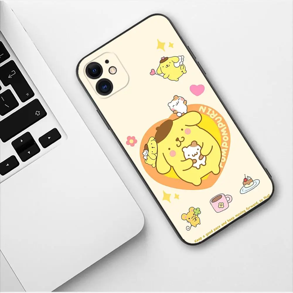 Sanurgente Pompompurin-Coque de téléphone pour Apple iPhone, Juste en TPU, Luxe, Mode, 13, 12, 11, 14, 15, Pro, Max, Mini, SE, Poly, X, XS, Max, 6S, 8, 7, Plus