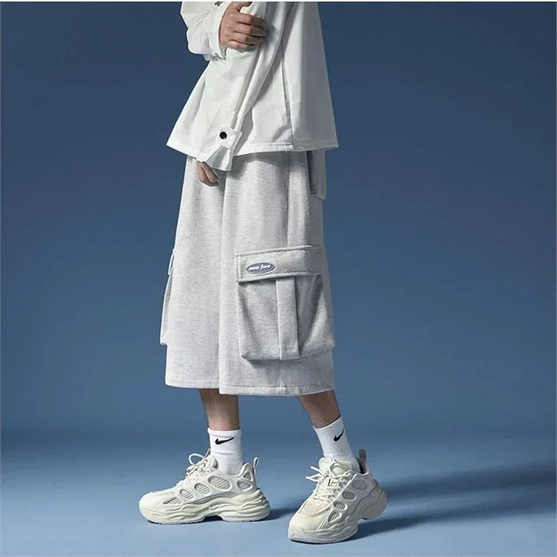 

Pop Trendy Wide-Leg Men's Casual Shorts Loose-Fit Simple Straight-Leg Pants Hip Hop Style For Summer InsTrendy