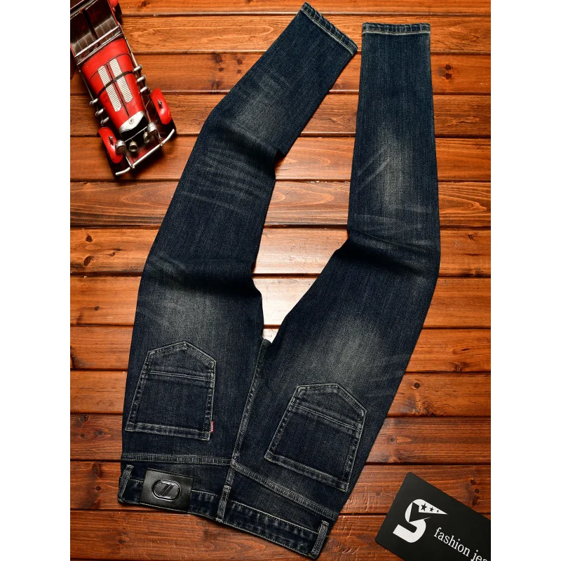 

High-end Paint Graffiti Print Jeans for Men 2025Autumn Slim Fit Casual Trendy American Street Style Pants