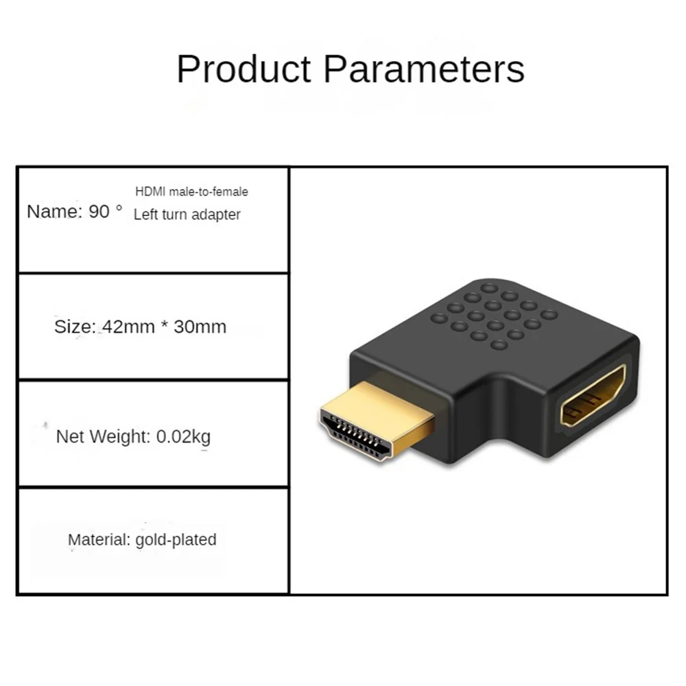 อะแดปเตอร์ที่เข้ากันได้กับ HDMI ตัวผู้กับตัวเมีย90 270องศาด้านขวาตัวแปลงอะแดปเตอร์สำหรับโปรเจ็คเตอร์ HDTV แล็ปท็อปจอภาพพีซี