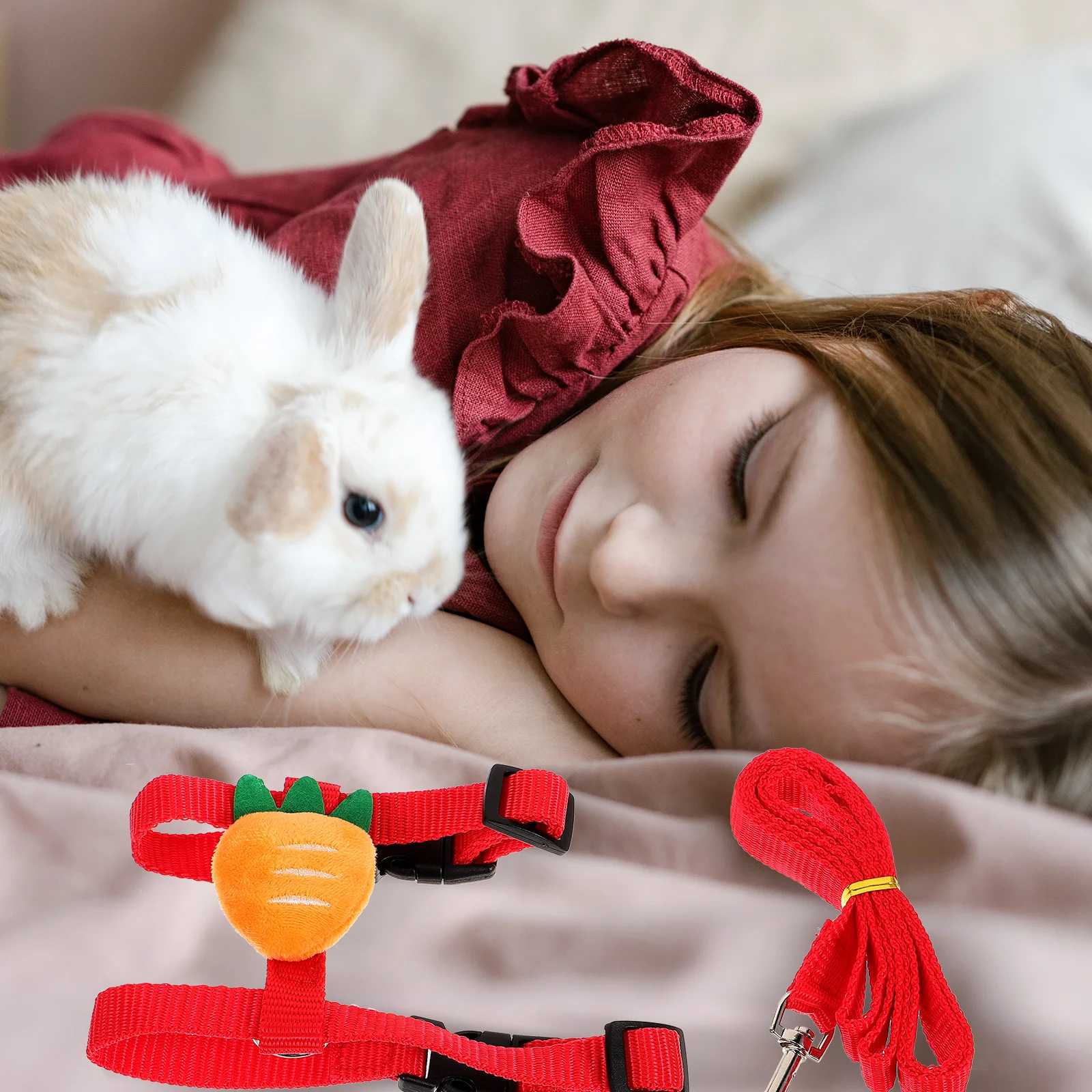 

Pet Leash Bunny Harness s Small Pets Traction Rope L Size Adjustable Ferret Walking Rabbit Kitten Outdoor Supplies