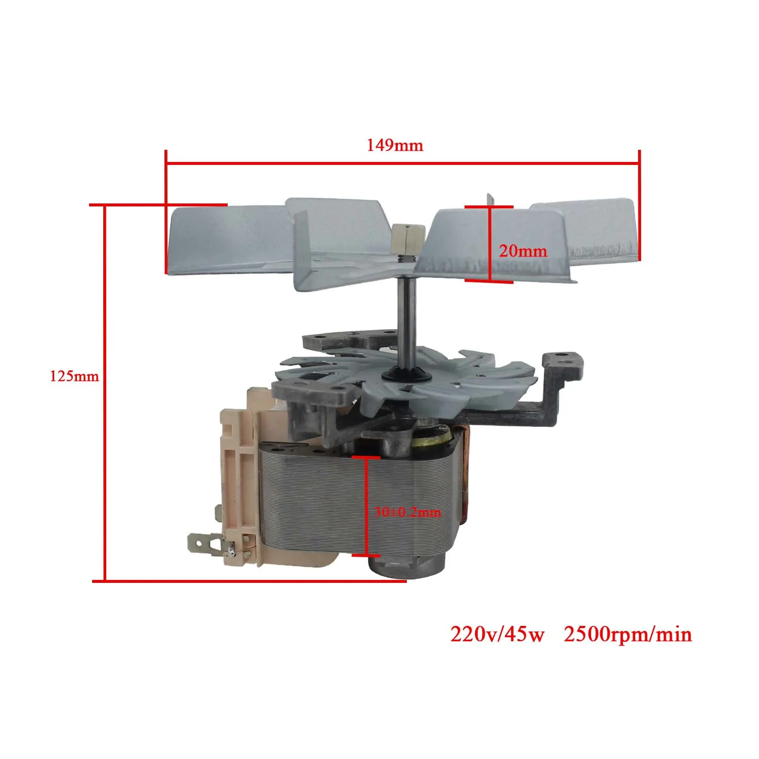 Imagem -03 - Motor para Forno de Temperatura Constante Bola Dupla Material de Alta Temperatura Caixa de Secagem 220v 45w 50hz