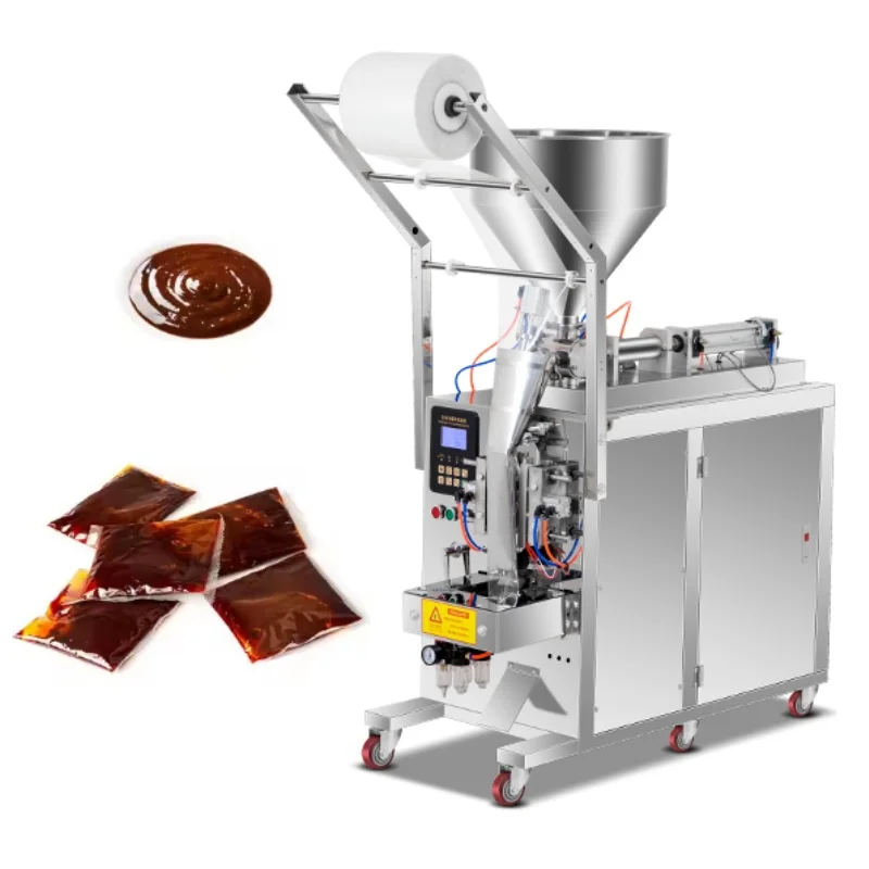 

Automatic Liquid Paste Packet Sachet Pouch Bagging Sealing Barbecue Sauce Oyster Sauce Jam Sachet Packing Machine