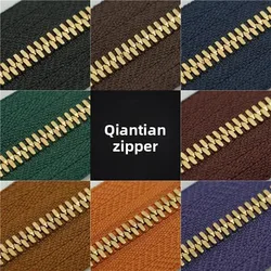 No.3 Qiantian High End Corn Tooth Matte Gold Copper Metal Long Zipper Compatible with Excella Leather Bag Handmade DIY10M/5M/3M