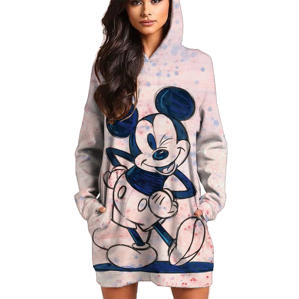 

Mickey Mouse Cartoon Anime Women's Hoodie Spring and Autumn Edition Women's Round Neck Hoodie 2024 New Casual Couple Hoodie dres