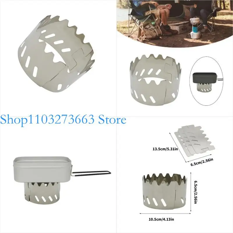 

R6FE Camping Lightweight Alcohols Stove Windscreen Foldable Stainless Steel Windbreak Plate Folding Camp Stove Windshield